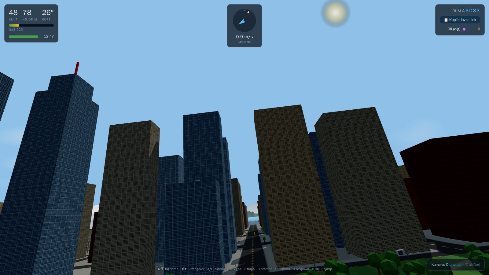RC City Pilot — dronekamera over byen